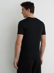 Reiss Navy Brad Air-Water Cotton Muscle-Fit T-Shirt - Image 5 of 6
