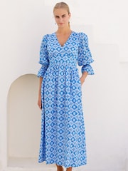 Aspiga Blue Chloe Thin Cotton Dress - Image 1 of 6