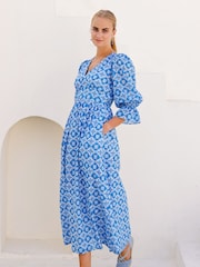 Aspiga Blue Chloe Thin Cotton Dress - Image 5 of 6