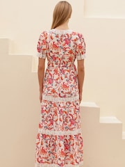 Aspiga Red Enny Short Sleeve Linen Dress - Image 2 of 6