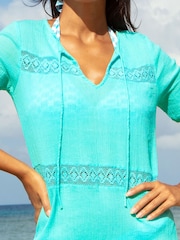 Aspiga Green Roxy Crinkle Cotton Kaftan - Image 2 of 5