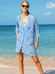 Aspiga Blue Mila Viscose Crinkle Shirt Tunic - Image 5 of 5