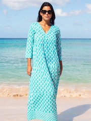 Aspiga Blue Mykonos Cotton Maxi Dress - Image 1 of 5