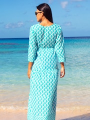 Aspiga Blue Mykonos Cotton Maxi Dress - Image 2 of 5