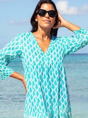 Aspiga Blue Mykonos Cotton Maxi Dress - Image 3 of 5