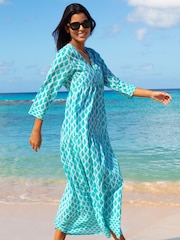 Aspiga Blue Mykonos Cotton Maxi Dress - Image 5 of 5