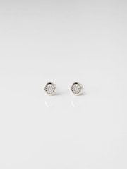 Carrie Elizabeth Silver Tone Celeste Bezel Set Stud Earrings - Image 2 of 3