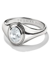 Thomas Sabo Silver Tone Bold Elegance Ring With Oval Zirconia Stone - Image 2 of 2