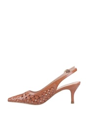 Hush Puppies Brown Dalia Kitten Leather Heels - Image 6 of 7
