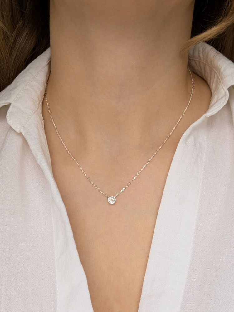 Carrie Elizabeth Silver Tone Avalon Diamond Necklace - Image 1 of 3