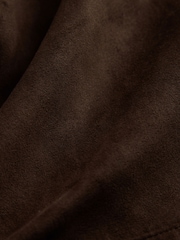 The Set Faux Suede Funnel Neck Jacket Chocolate Brown - Image 6 of 6