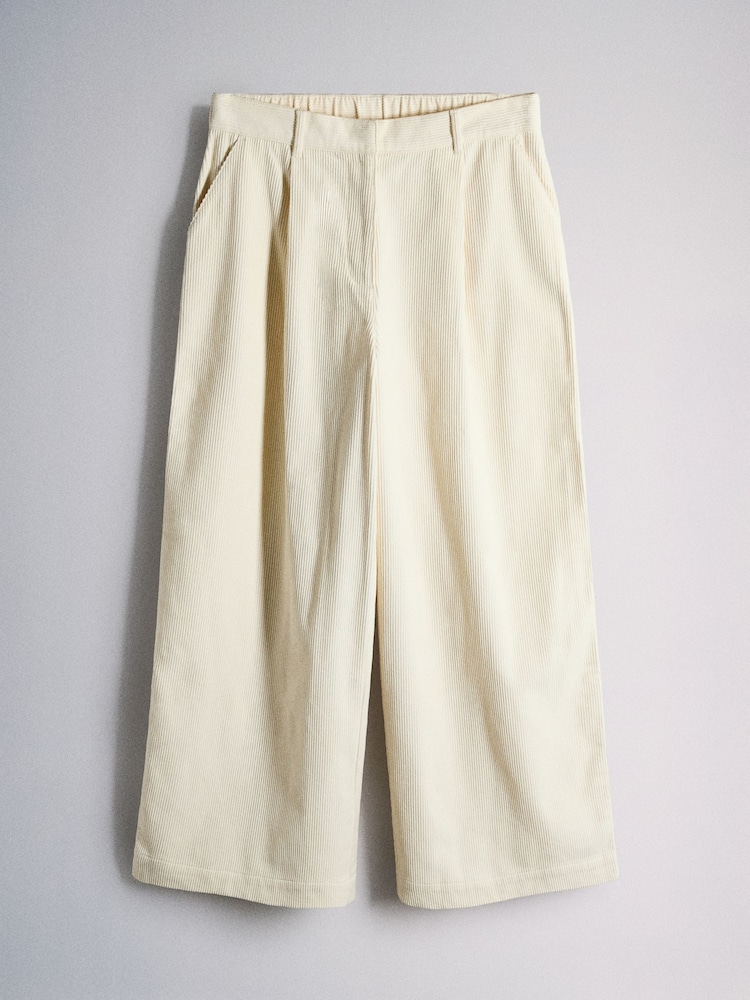 The Set Corduroy Wide Leg Trousers Cream - Image 2 of 10
