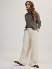 The Set Corduroy Wide Leg Trousers Cream - Image 4 of 10