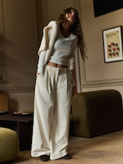 The Set Corduroy Wide Leg Trousers Cream - Image 7 of 10