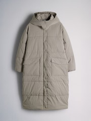 The Set Showerproof Padded Maxi Coat Taupe - Image 2 of 7
