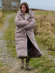 The Set Showerproof Padded Maxi Coat Taupe - Image 4 of 7