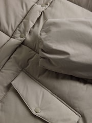 The Set Showerproof Padded Maxi Coat Taupe - Image 6 of 7