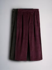 The Set 2 Pack Corduroy Pull-On Trousers Grey/Burgundy - Image 2 of 10