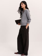 The Set 2 Pack Corduroy Pull-On Trousers Grey/Burgundy - Image 5 of 10
