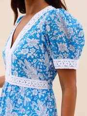Aspiga Blue Enny Cotton Short Sleeve Dress - Image 2 of 5
