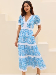 Aspiga Blue Enny Cotton Short Sleeve Dress - Image 3 of 5