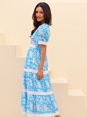 Aspiga Blue Enny Cotton Short Sleeve Dress - Image 4 of 5