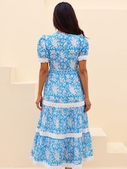 Aspiga Blue Enny Cotton Short Sleeve Dress - Image 5 of 5