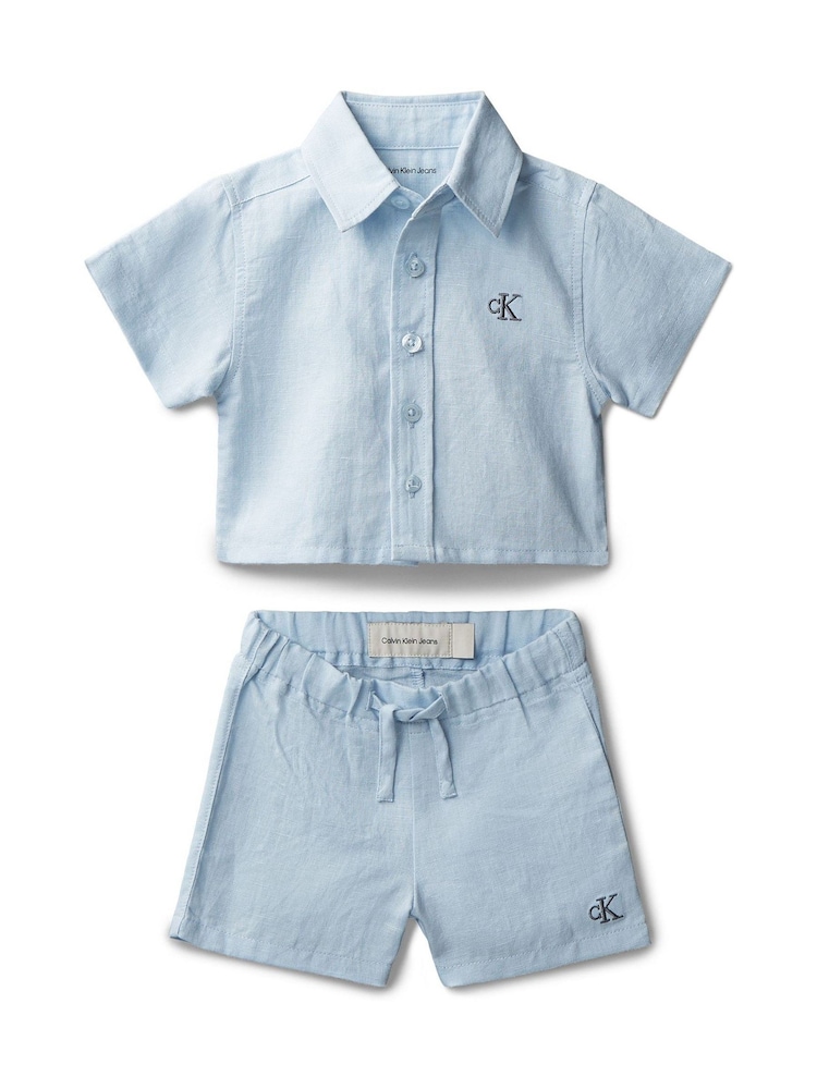 Calvin Klein Blue Knit Shorts 2 Piece Set - Image 1 of 2