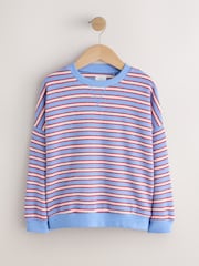 Red/ Blue Stripe Cosy Rib Sweatshirts 2 Pack (3-16yrs) - Image 2 of 5
