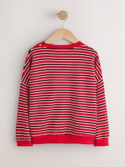 Red/ Blue Stripe Cosy Rib Sweatshirts 2 Pack (3-16yrs) - Image 3 of 5