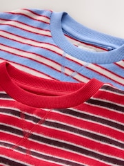 Red/ Blue Stripe Cosy Rib Sweatshirts 2 Pack (3-16yrs) - Image 4 of 5