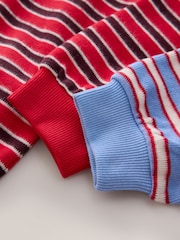 Red/ Blue Stripe Cosy Rib Sweatshirts 2 Pack (3-16yrs) - Image 5 of 5