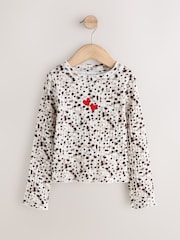 Red/Animal - Yivli Long Sleeve Tops 2 Paket (3-16il) - 6şəkildən 2 şəkil