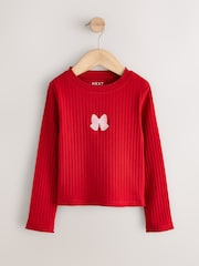 Red/Animal - Yivli Long Sleeve Tops 2 Paket (3-16il) - 6şəkildən 3 şəkil