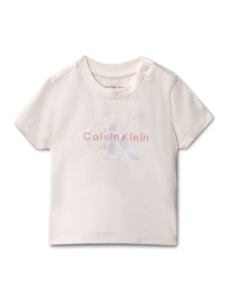 Calvin Klein Pink Logo Short Sleeve T-Shirt - Image 1 of 2