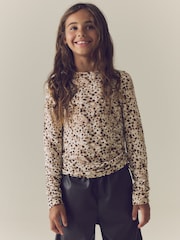 Brown Animal Long Sleeve Ruched Top (3-16yrs) - Image 2 of 8