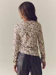 Brown Animal Long Sleeve Ruched Top (3-16yrs) - Image 3 of 8