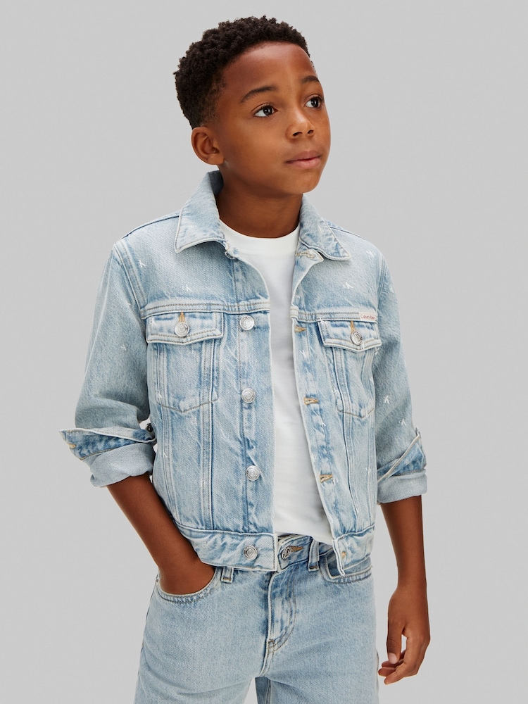 Calvin Klein Blue Denim Trucker Jacket - Image 1 of 5