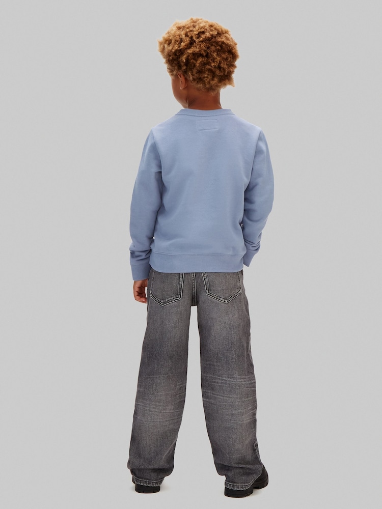 Calvin Klein Blue Oversized Hoodie Fleece - Image 2 of 4