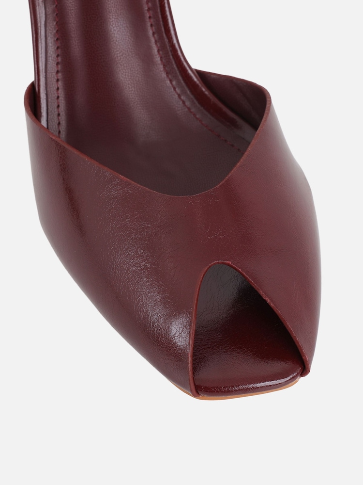 Simmi London Red Savvy Peep Toe Heeled Sandals - Image 2 of 3 Simmi London Red Savvy Peep Toe Heeled Sandals - Image 2 of 3