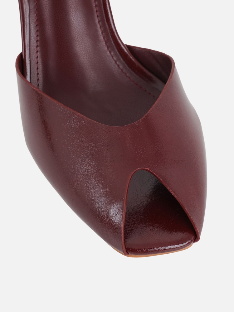 Simmi London Red Savvy Peep Toe Heeled Sandals - Image 4 of 4 Simmi London Red Savvy Peep Toe Heeled Sandals - Image 4 of 4