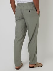 Threadbare Green Linen Blend Trousers - Image 2 of 4
