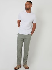 Threadbare Green Linen Blend Trousers - Image 3 of 4