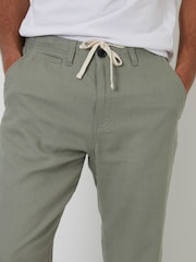 Threadbare Green Linen Blend Trousers - Image 4 of 4