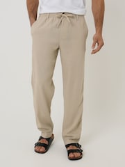 Threadbare Natural Linen Blend Trousers - Image 1 of 4