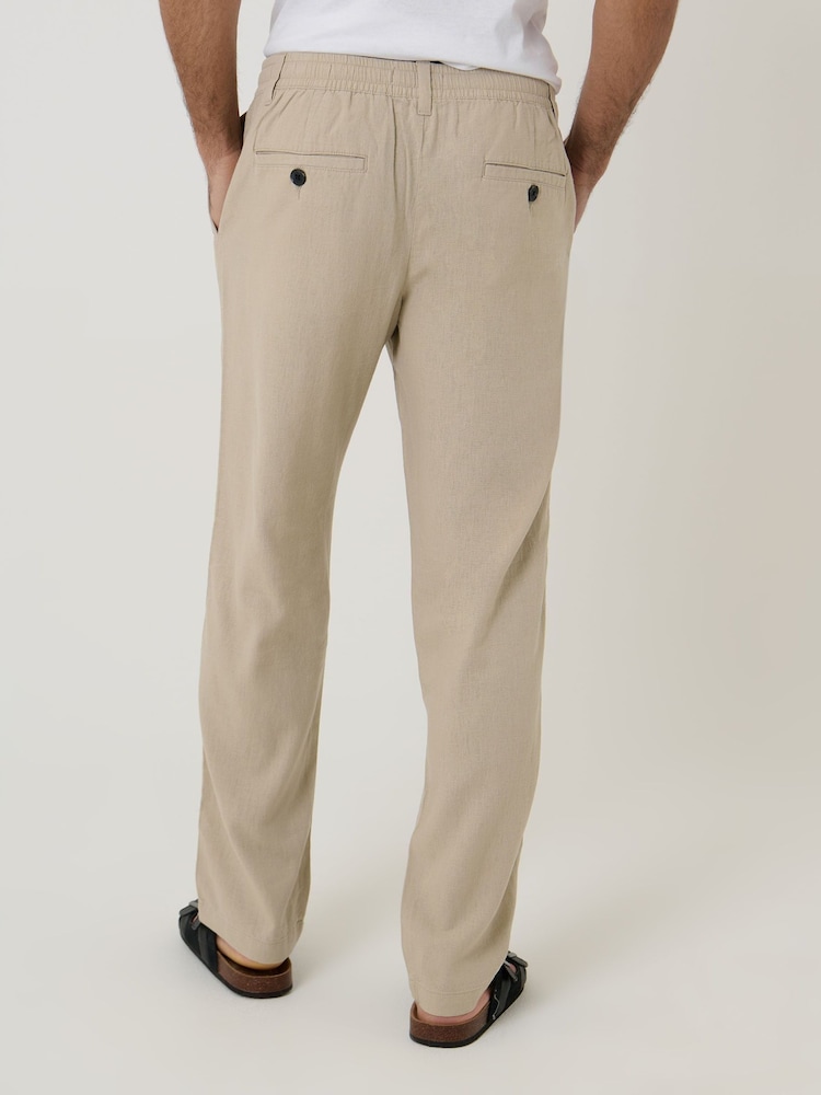 Threadbare Natural Linen Blend Trousers - Image 2 of 4