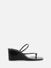 Simmi London Black Anya Detail Wedge Sandals - Image 2 of 4