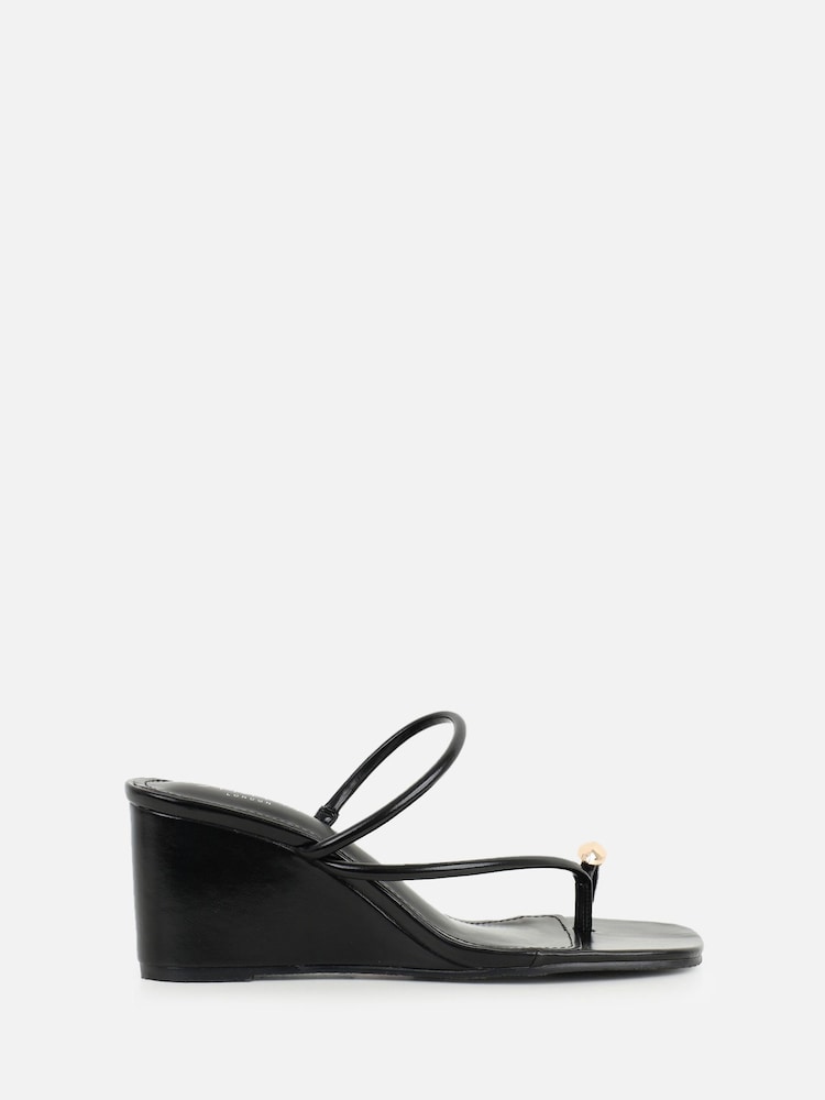 Simmi London Black Anya Detail Wedge Sandals - Image 2 of 4 Simmi London Black Anya Detail Wedge Sandals - Image 2 of 4