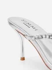 Simmi London Silver Lana Diamante Mules - Image 3 of 4