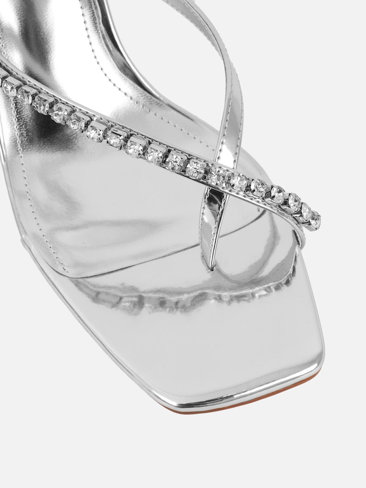 Simmi London Silver Lana Diamante Mules - Image 4 of 4 Simmi London Silver Lana Diamante Mules - Image 4 of 4